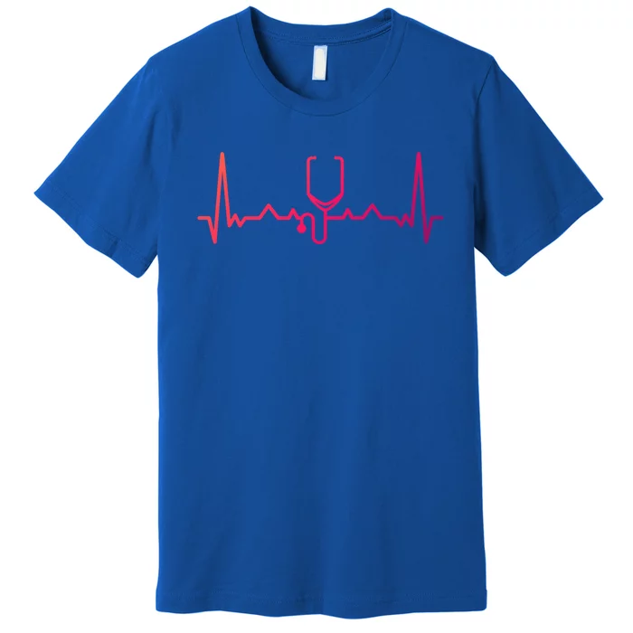 Nurse Doctor Stethoscope Heartbeat Funny Gift Cute Gift Premium T-Shirt