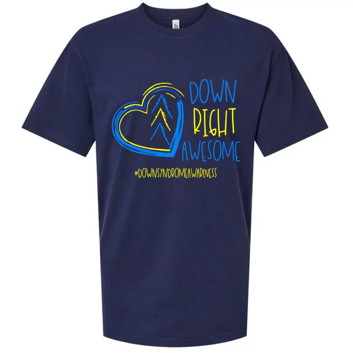 National Down Syndrome Awareness Month Down Right Awesome Gift Sueded Cloud Jersey T-Shirt