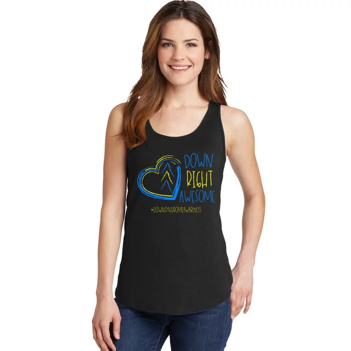 National Down Syndrome Awareness Month Down Right Awesome Ladies Essential Tank