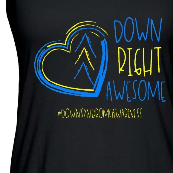 National Down Syndrome Awareness Month Down Right Awesome Ladies Essential Flowy Tank