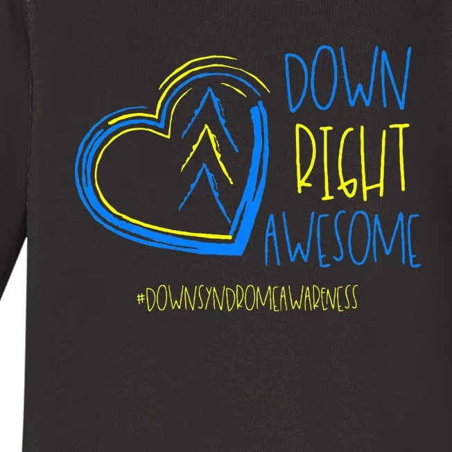 National Down Syndrome Awareness Month Down Right Awesome Baby Long Sleeve Bodysuit