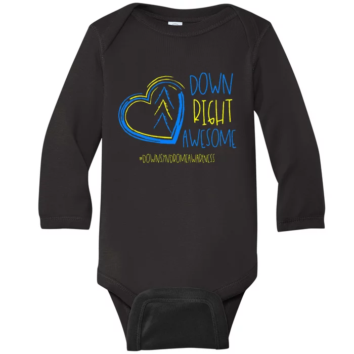 National Down Syndrome Awareness Month Down Right Awesome Baby Long Sleeve Bodysuit