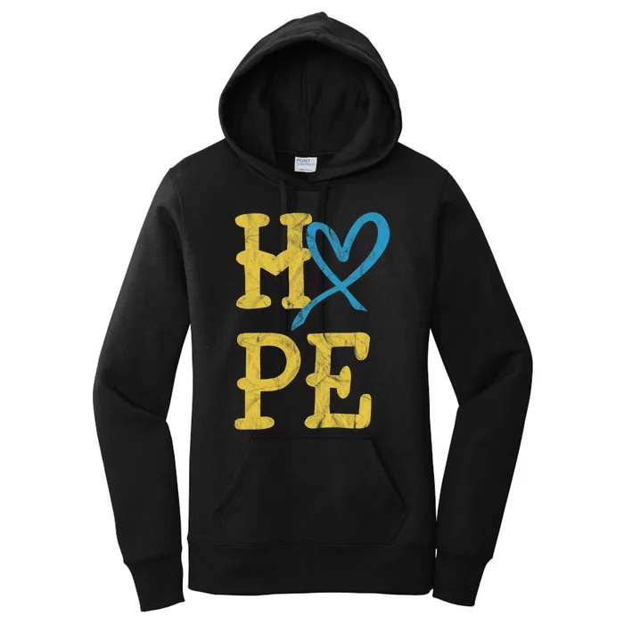 National Down Syndrome Awareness Month Hope Vintage T21 Women's Pullover Hoodie