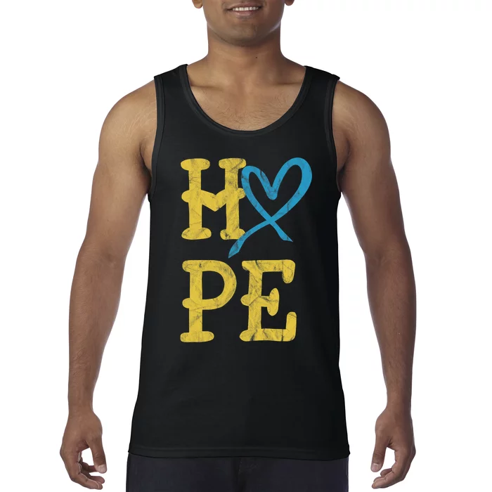 National Down Syndrome Awareness Month Hope Vintage T21 Tank Top