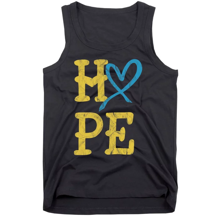 National Down Syndrome Awareness Month Hope Vintage T21 Tank Top