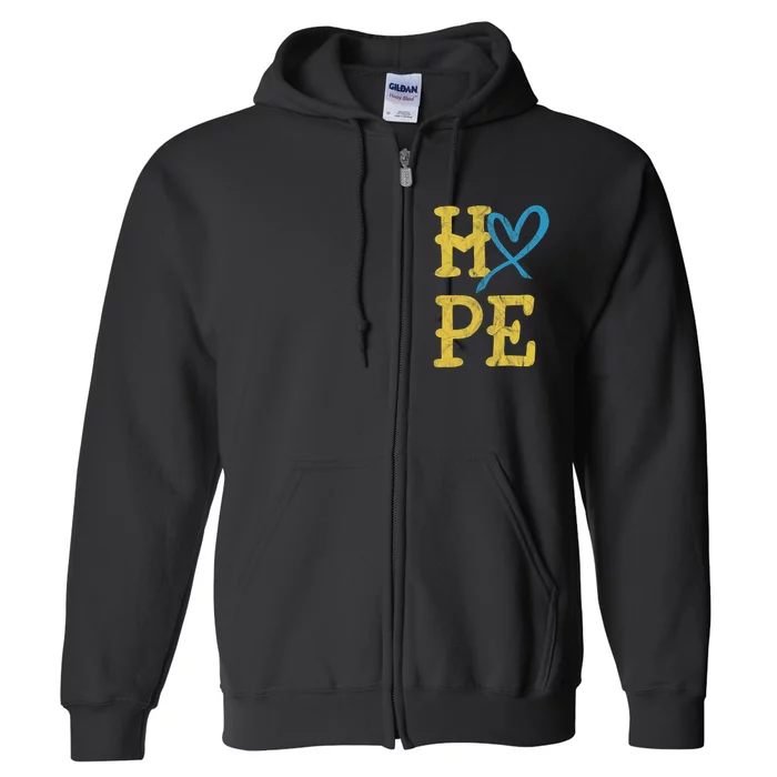 National Down Syndrome Awareness Month Hope Vintage T21 Full Zip Hoodie