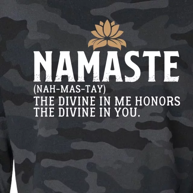 Namaste Definition The Divine In Me Honors The Divine In You Gift Cropped Pullover Crew