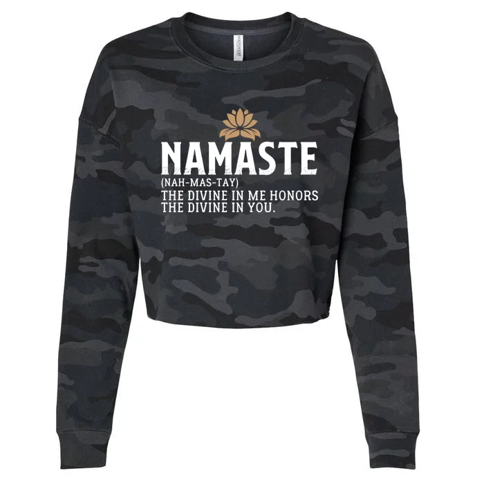 Namaste Definition The Divine In Me Honors The Divine In You Gift Cropped Pullover Crew