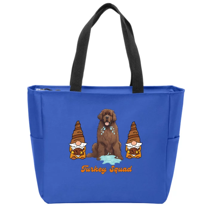 Newfoundland Dog Turkey Squad Cool Gift Zip Tote Bag