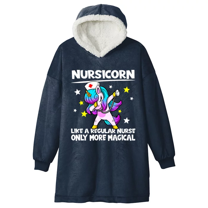 Nursing Dabbing Unicorn Nursicorn Only More Magical Cute Gift Hooded Wearable Blanket