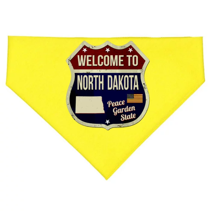 North Dakota Vintage Metal Road Sign Logo USA-Made Doggie Bandana