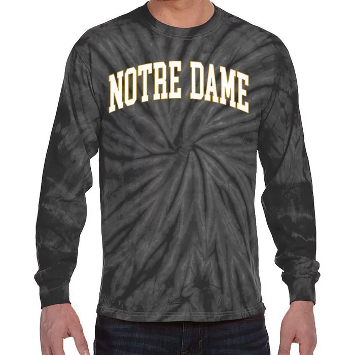 N.O.T.R.E D.A.M.E Vintage Varsity Retro Indiana Tie-Dye Long Sleeve Shirt