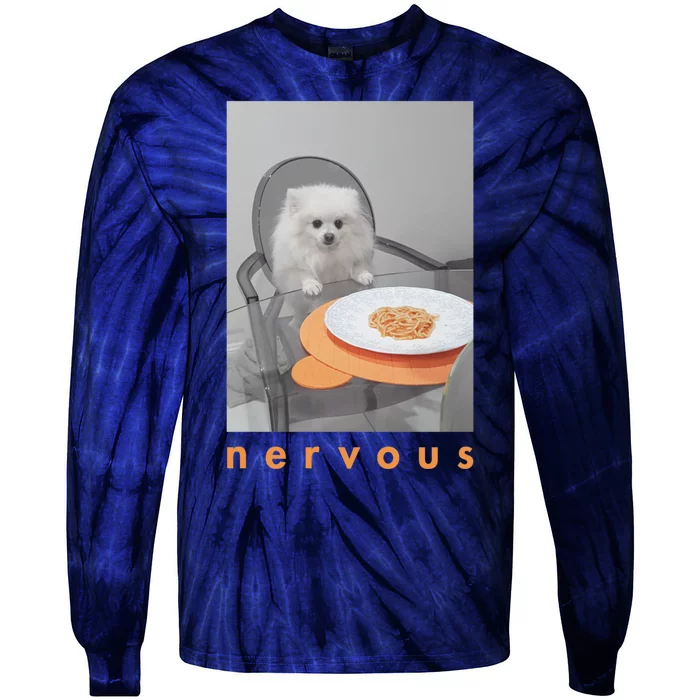 Nervous Dinner With White Dog Tie-Dye Long Sleeve Shirt