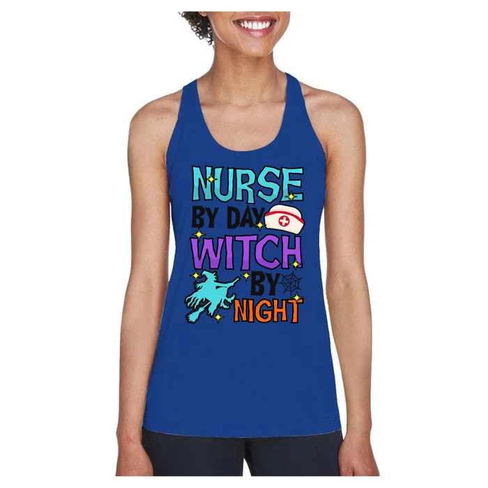 Nurse Day Witch Night Design Halloween Nurse Meaningful Gift Women's Racerback Tank