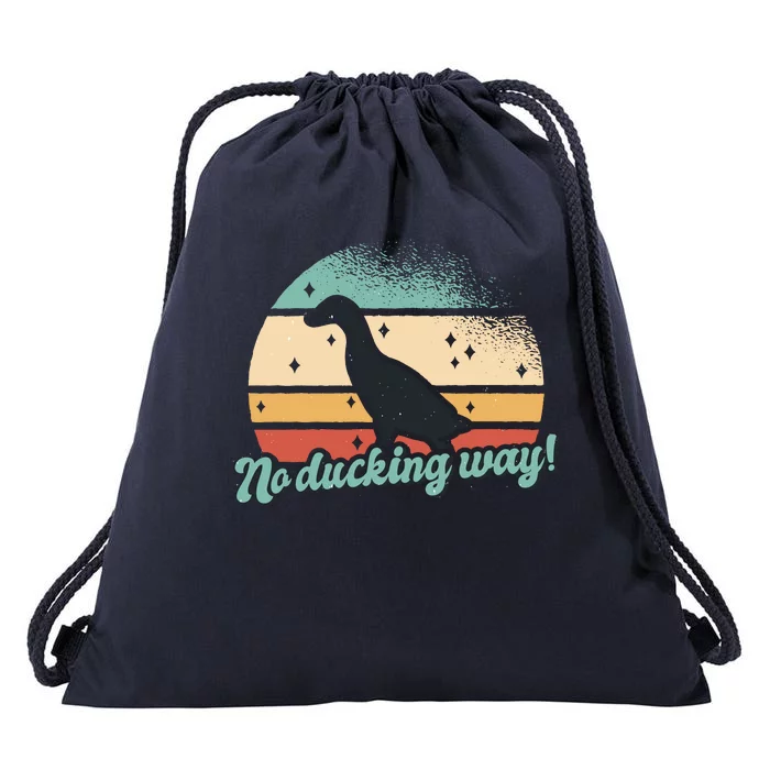 No Ducking Way Funny Duck Drawstring Bag