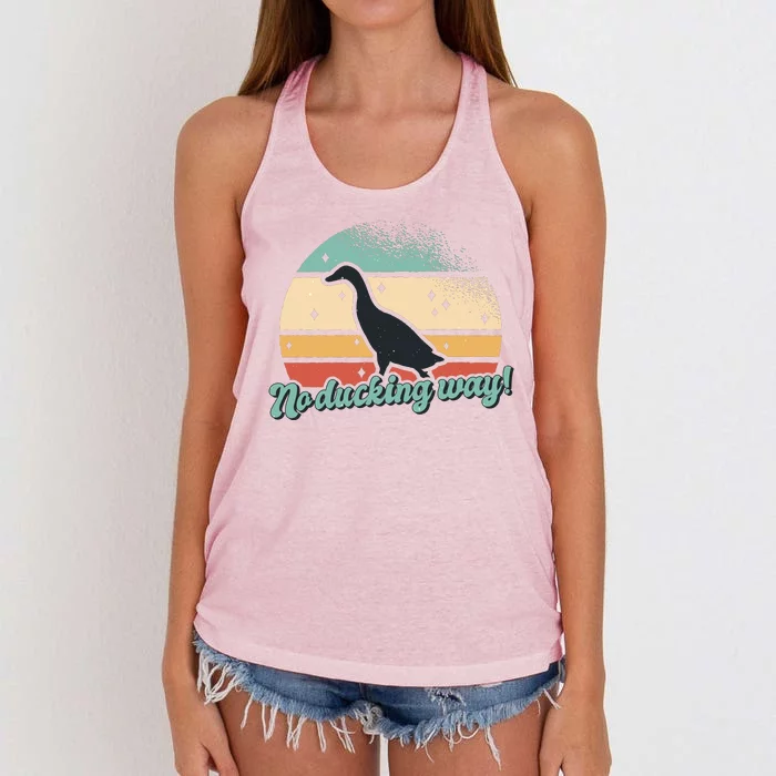 No Ducking Way Funny Duck Women's Knotted Racerback Tank