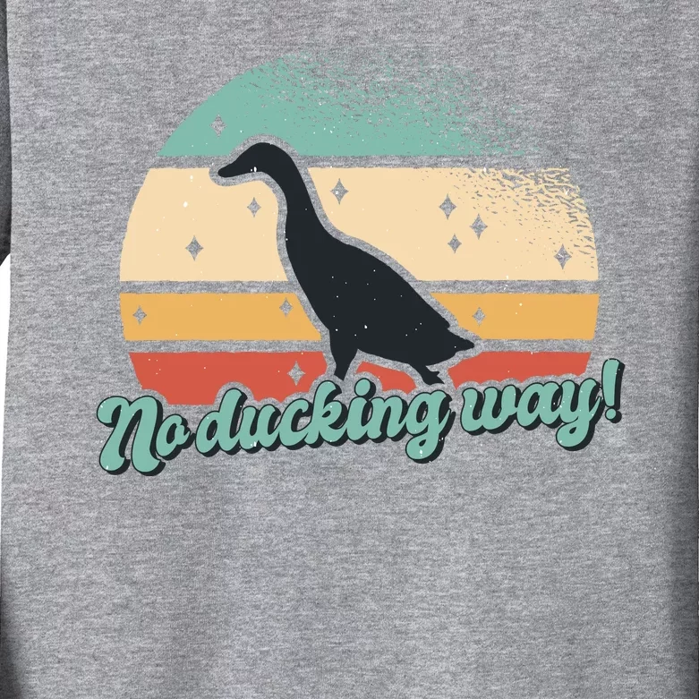 No Ducking Way Funny Duck Kids Long Sleeve Shirt