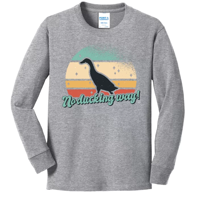 No Ducking Way Funny Duck Kids Long Sleeve Shirt