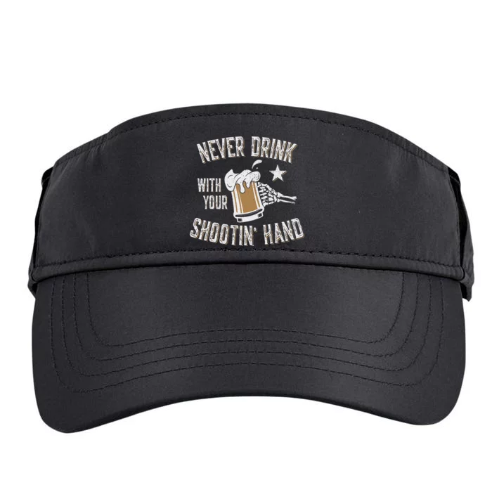 Never Drink with Your Shooting Hand Skeleton Funny Drinking Adult Drive Performance Visor