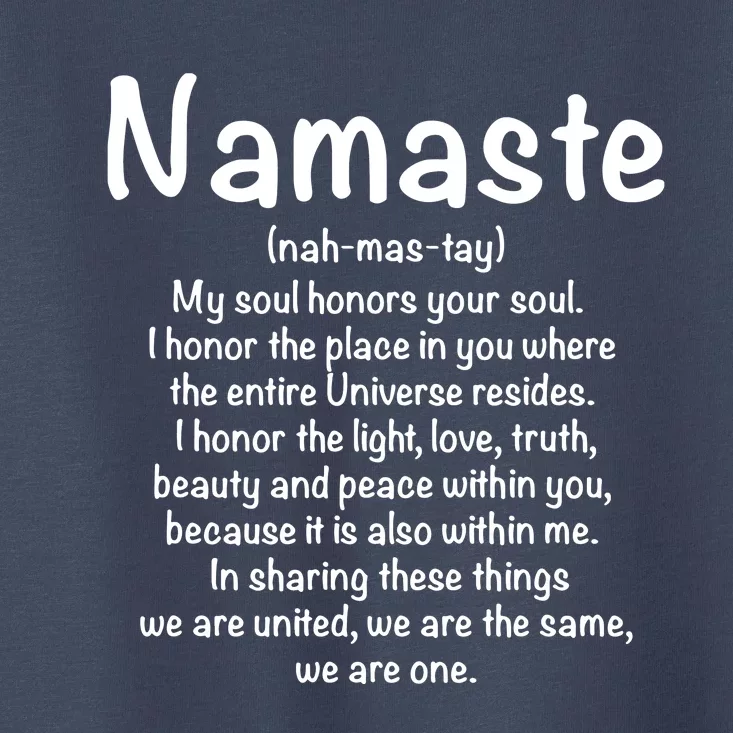 Namaste Definition Yoga Meditation Buddhist Gift Toddler T-Shirt