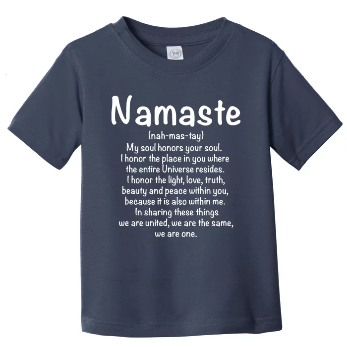 Namaste Definition Yoga Meditation Buddhist Gift Toddler T-Shirt