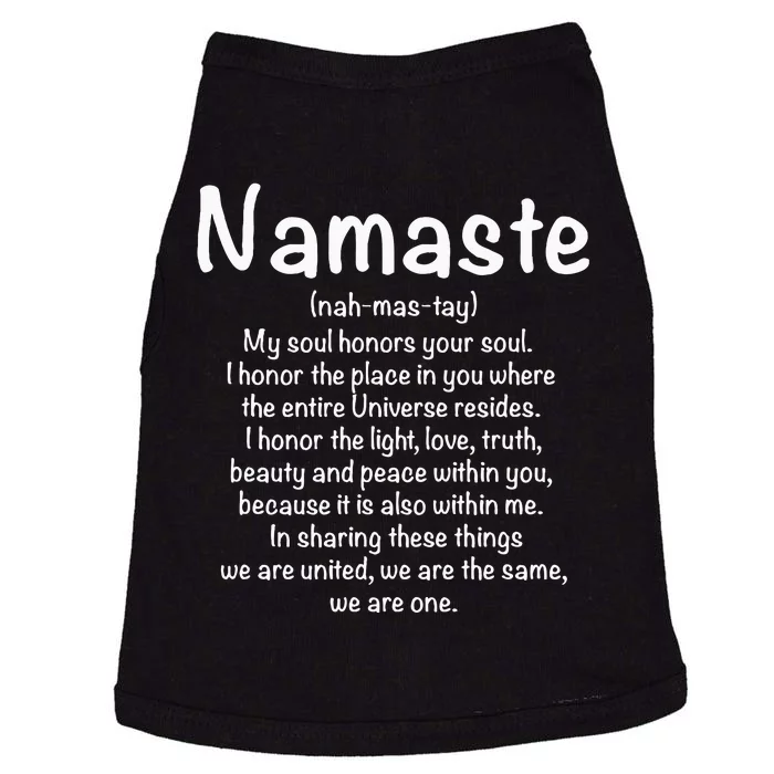 Namaste Definition Yoga Meditation Buddhist Gift Doggie Tank