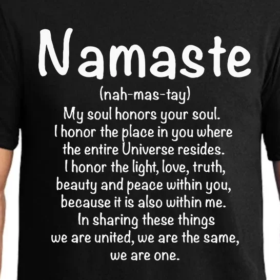 Namaste Definition Yoga Meditation Buddhist Gift Pajama Set