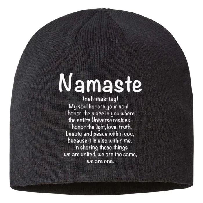 Namaste Definition Yoga Meditation Buddhist Gift 8 1/2in Sustainable Knit Beanie