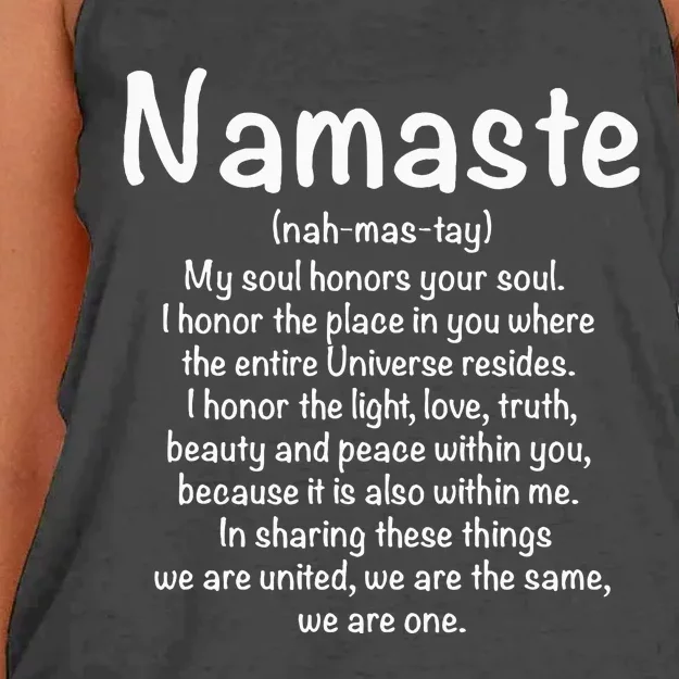 Namaste Definition Yoga Meditation Buddhist Gift Women's Knotted Racerback Tank