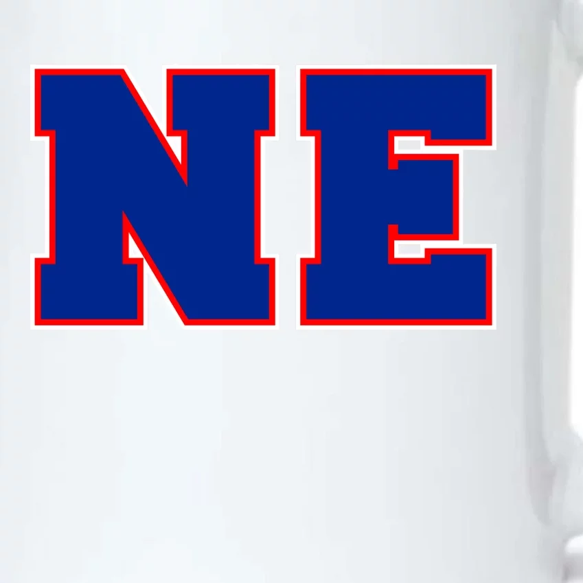 NE New England Massachusetts College Letters Football Fan Block Letters Black Color Changing Mug