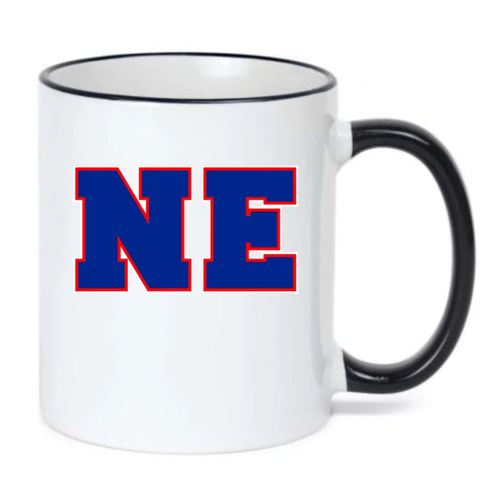 NE New England Massachusetts College Letters Football Fan Block Letters Black Color Changing Mug