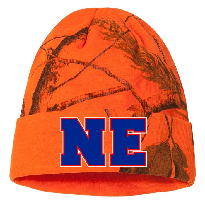 NE New England Massachusetts College Letters Football Fan Block Letters Kati - 12in Camo Beanie