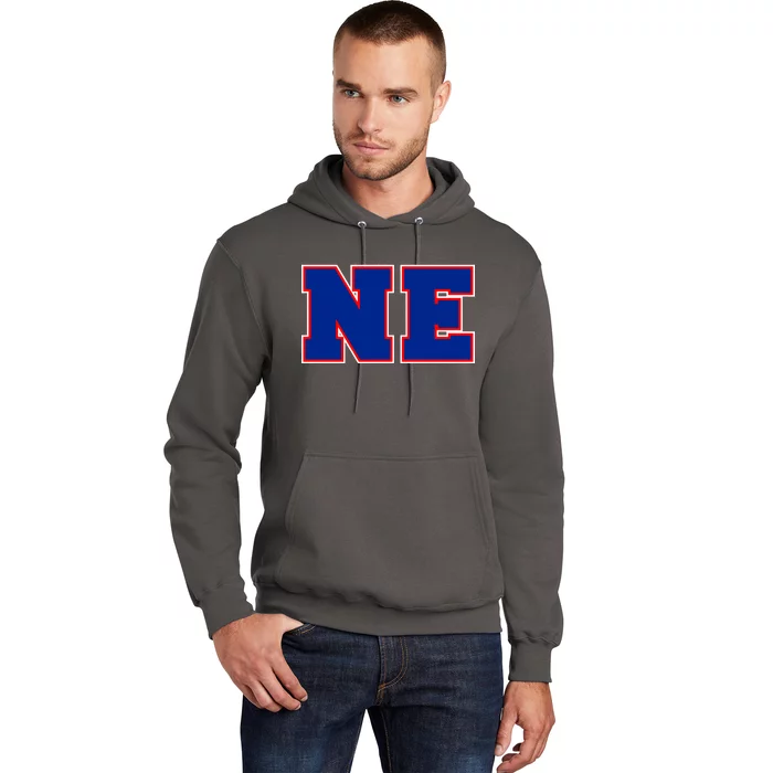 NE New England Massachusetts College Letters Football Fan Block Letters Hoodie