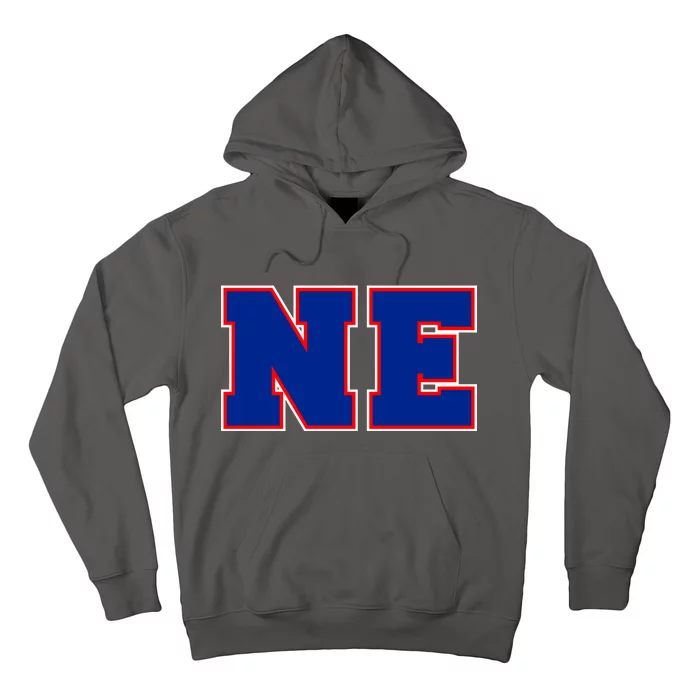 NE New England Massachusetts College Letters Football Fan Block Letters Hoodie