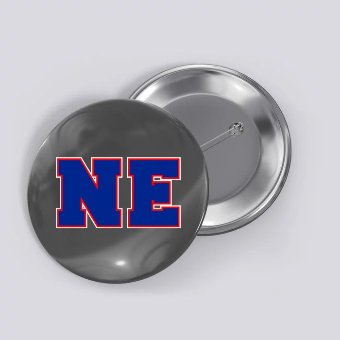 NE New England Massachusetts College Letters Football Fan Block Letters Button