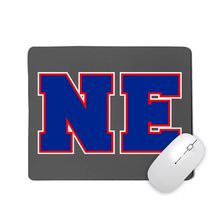 NE New England Massachusetts College Letters Football Fan Block Letters Mousepad