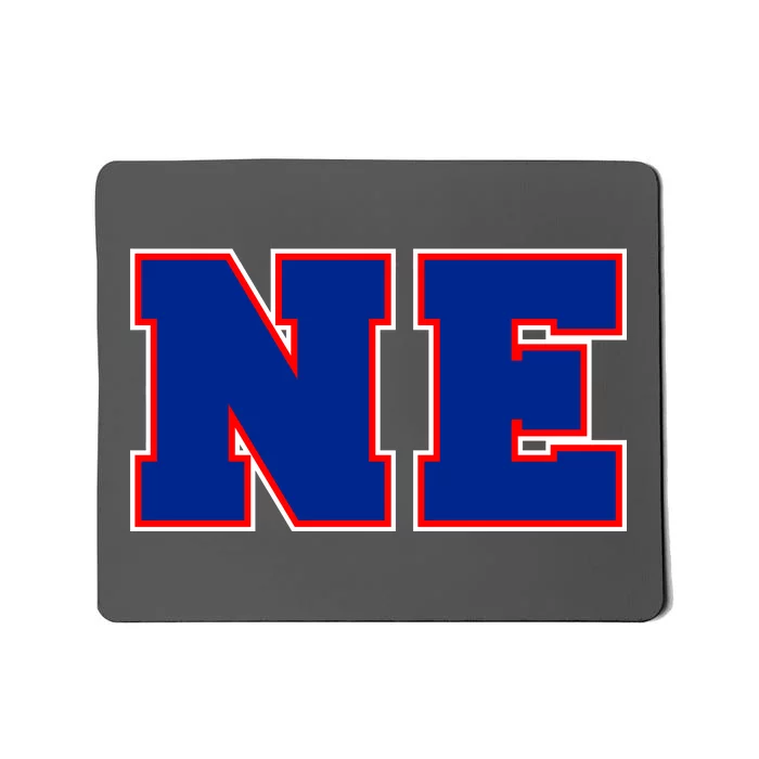 NE New England Massachusetts College Letters Football Fan Block Letters Mousepad