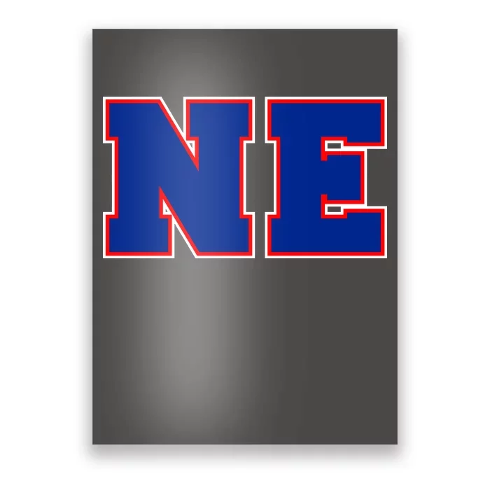 NE New England Massachusetts College Letters Football Fan Block Letters Poster