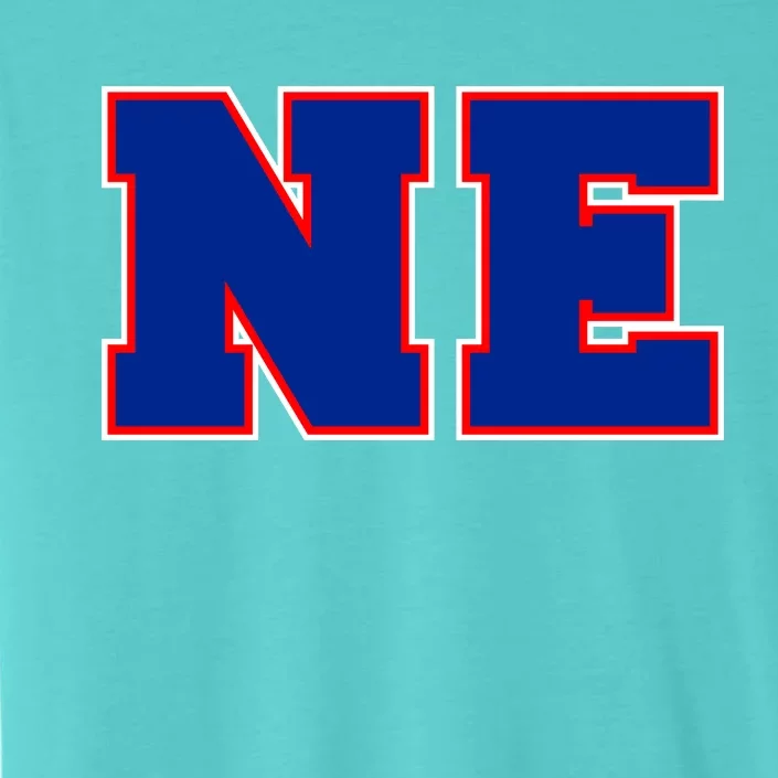 NE New England Massachusetts College Letters Football Fan Block Letters ChromaSoft Performance T-Shirt