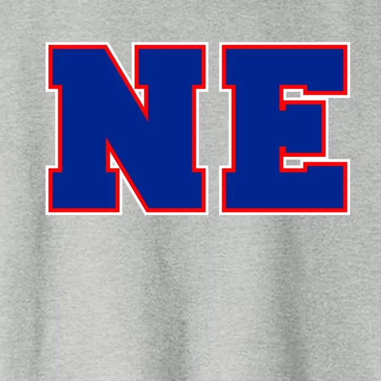 NE New England Massachusetts College Letters Football Fan Block Letters Women's Crop Top Tee