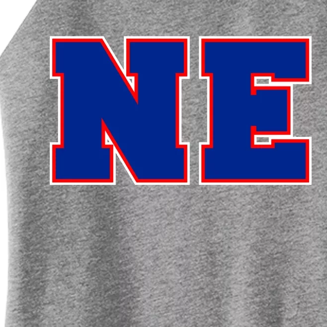 NE New England Massachusetts College Letters Football Fan Block Letters Women’s Perfect Tri Rocker Tank