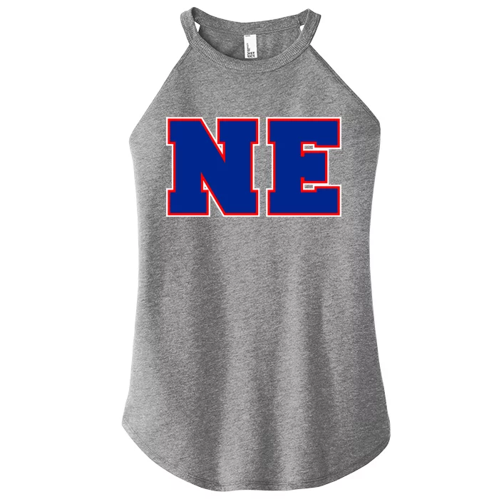 NE New England Massachusetts College Letters Football Fan Block Letters Women’s Perfect Tri Rocker Tank