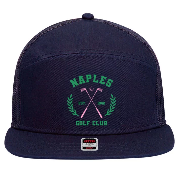 Naples Est. 1942 Golf Clup 7 Panel Mesh Trucker Snapback Hat