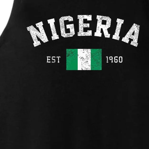 Nigeria Est. 1960 Nigerian Flag Independence Day Ladies Tri-Blend Wicking Tank