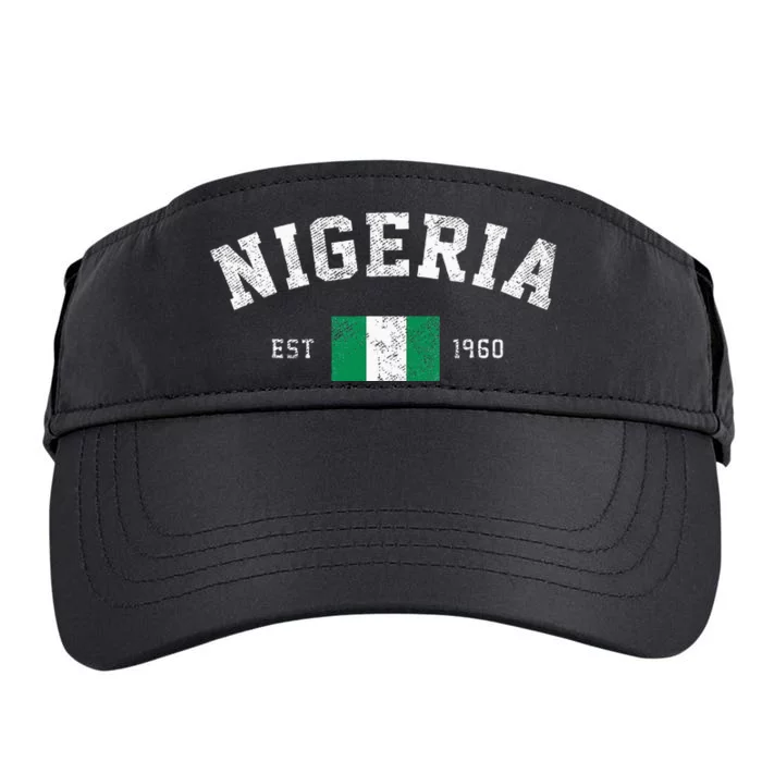 Nigeria Est. 1960 Nigerian Flag Independence Day Adult Drive Performance Visor