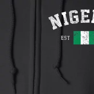 Nigeria Est. 1960 Nigerian Flag Independence Day Full Zip Hoodie