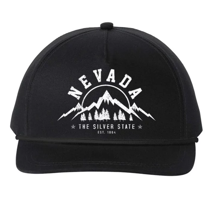 Nevada Est. 1864 Vintage Mountains Nature Outdoor Gift Snapback Five-Panel Rope Hat