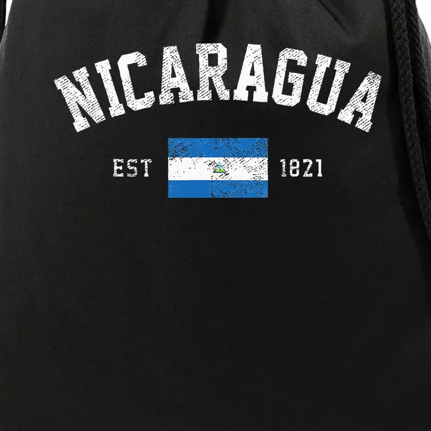 Nicaragua Est. 1821 Nicaraguan Flag Independence Day Drawstring Bag