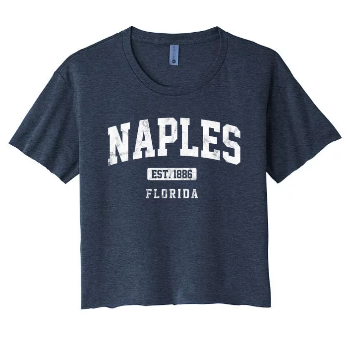 Naples Est 1886 Florida Retro Vintage Women's Crop Top Tee