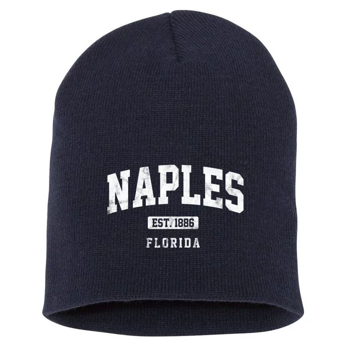 Naples Est 1886 Florida Retro Vintage Short Acrylic Beanie